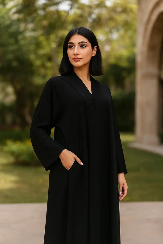 Black Abaya with Pocket – Soft and Stylish Everyday Wear