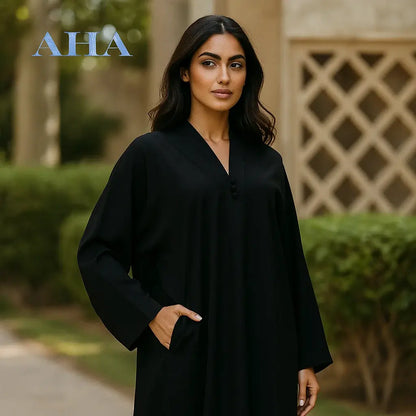 Black Abaya with Pocket – Soft and Stylish Everyday Wear