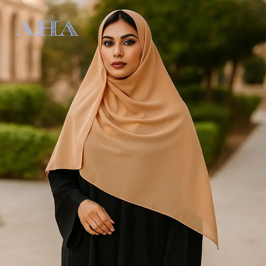 Light Brown Chiffon Hijab – Everyday and Special Occasion Wear