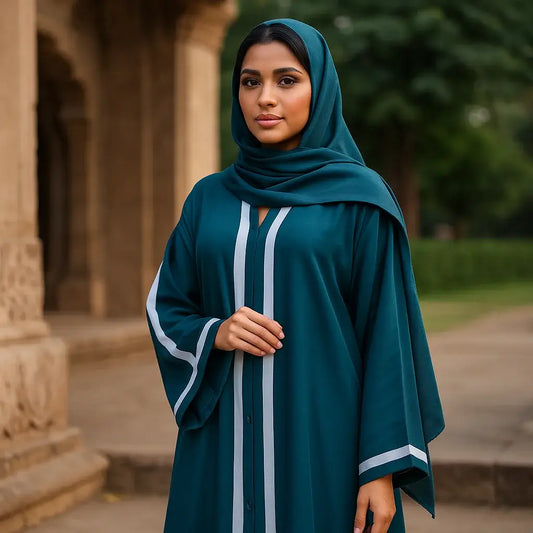 Dark Green Abaya with Dupatta