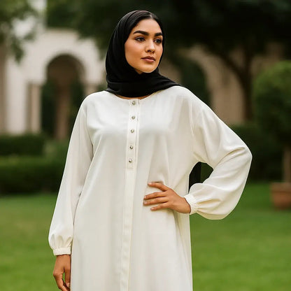 Pure White Designer Abaya for Weddings and Daily Wear