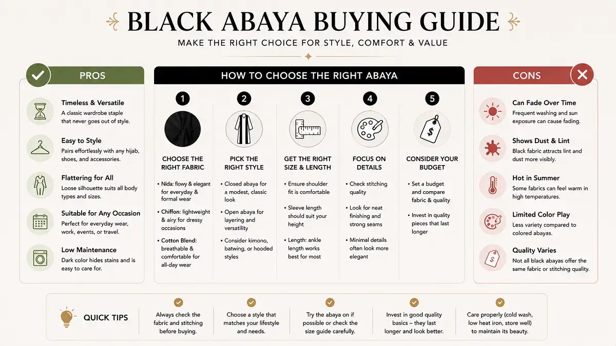 Black abaya buying guide: pros, cons and how to choose