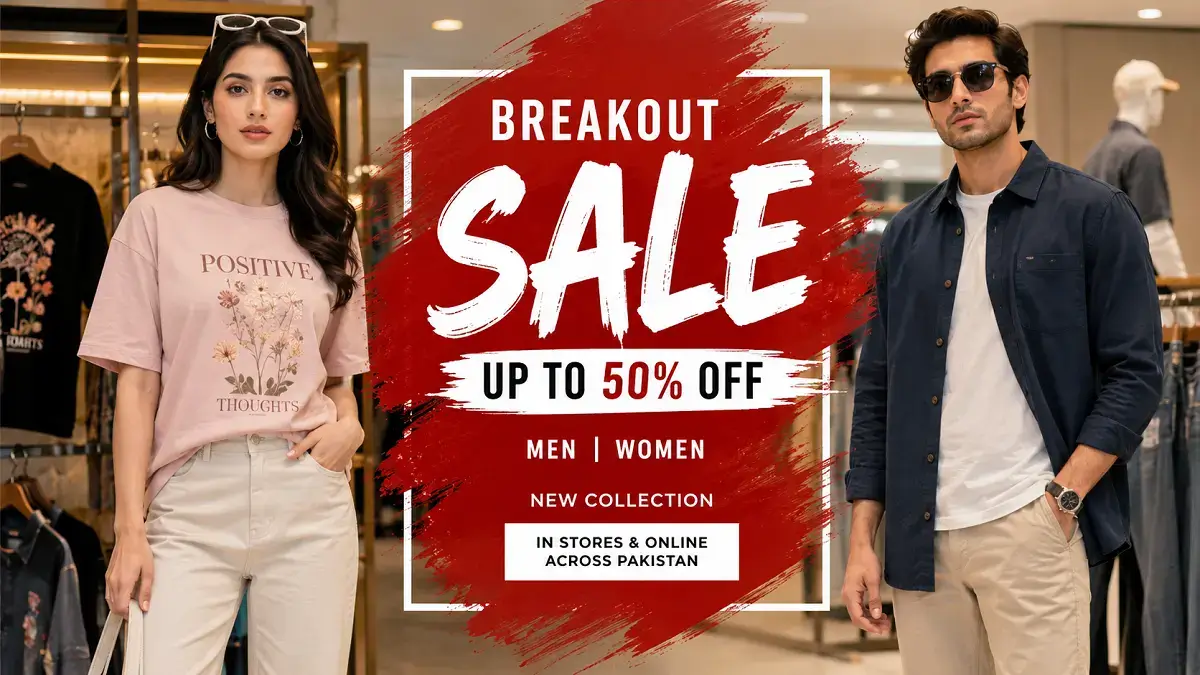 Breakout Sale: Live Discounts, Outlets and How to Shop It in Pakistan 2 Breakout sale clothing collection for men and women in Pakistan