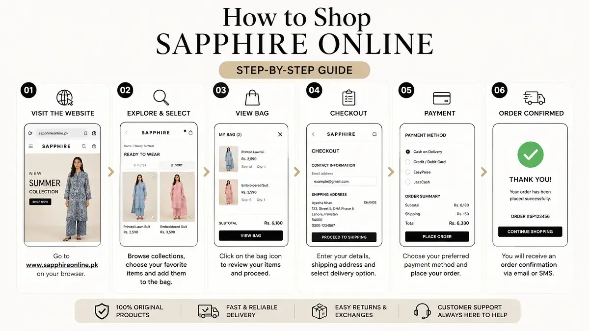 How to shop Sapphire online step by step