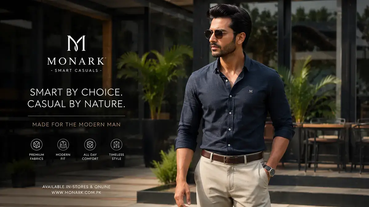Monark smart casual menswear outfit Pakistan