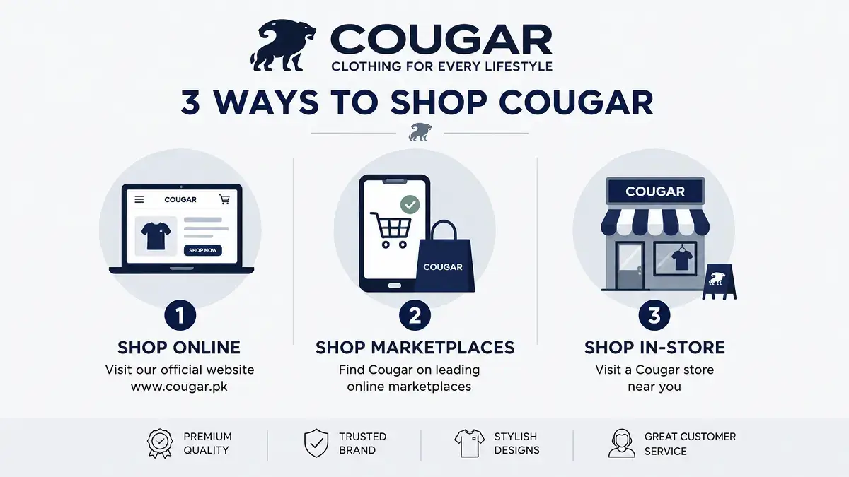 Ways to shop Cougar clothing: online, marketplace, in-store