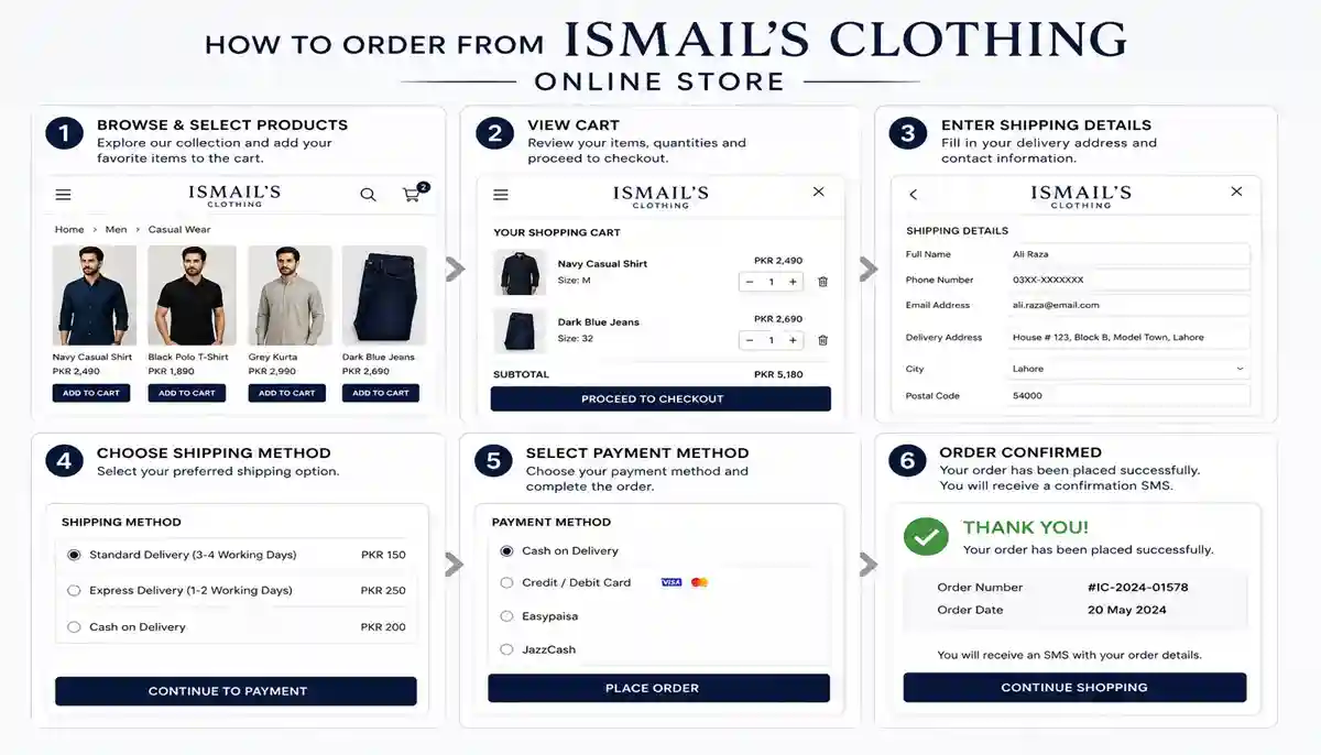 How to order from Ismail's Clothing online store