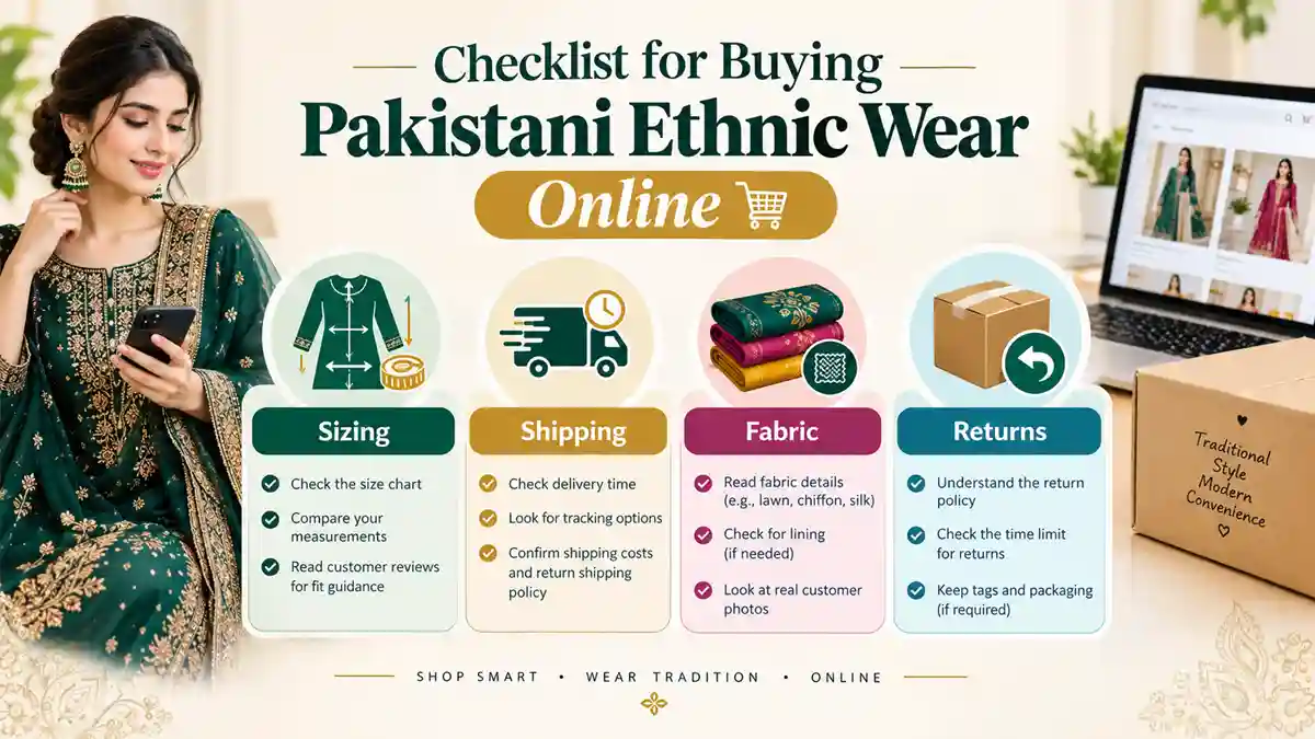Checklist for buying Pakistani ethnic wear online