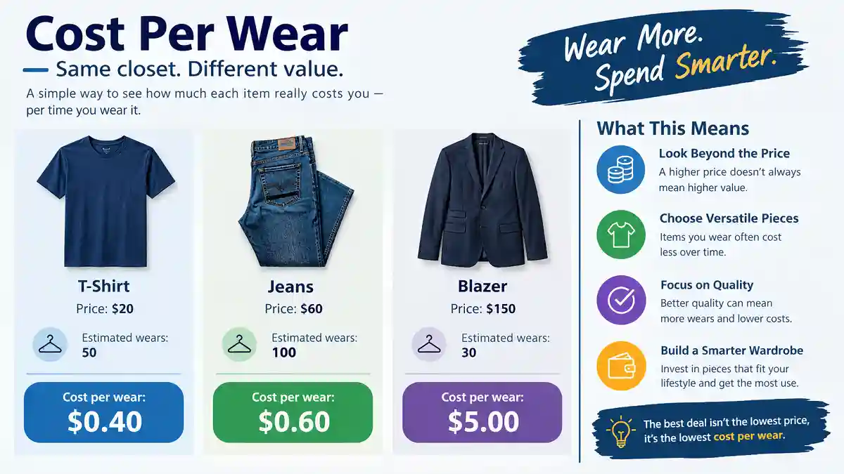 Cost per wear comparison for men’s clothing