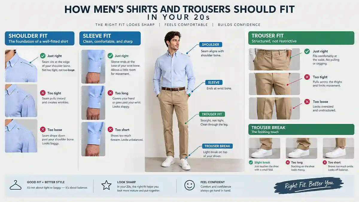 How men’s shirts and trousers should fit in your 20s